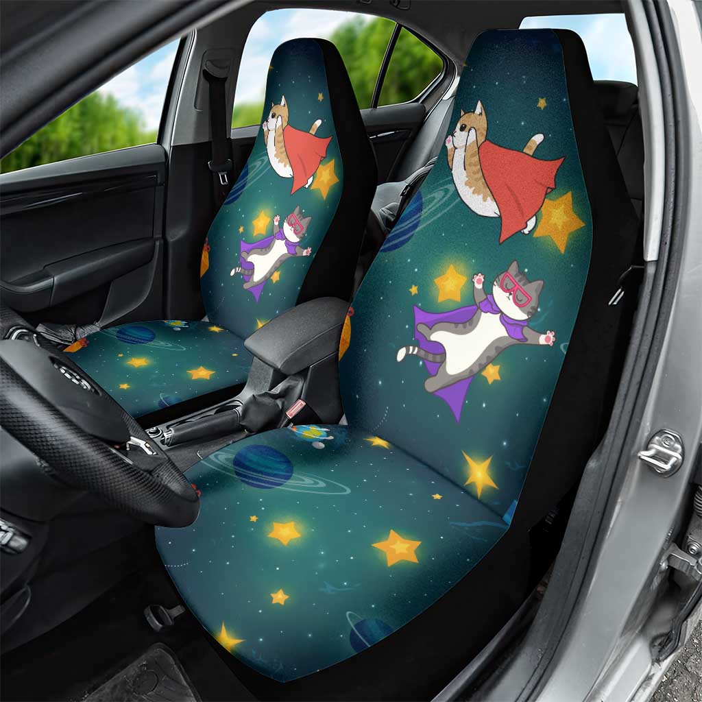 Cat Galaxy Christmas Car Seat Cover Xmas Holiday Patterns - Wonder Print Shop