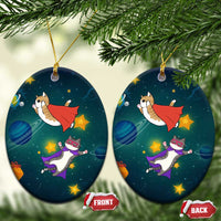 Cat Galaxy Christmas Ceramic Ornament Xmas Holiday Patterns - Wonder Print Shop