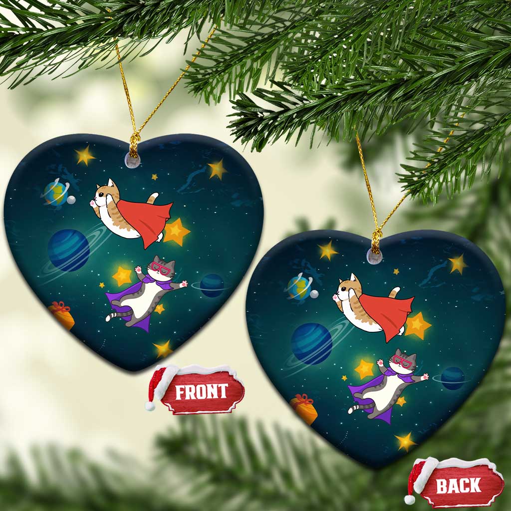 Cat Galaxy Christmas Ceramic Ornament Xmas Holiday Patterns - Wonder Print Shop