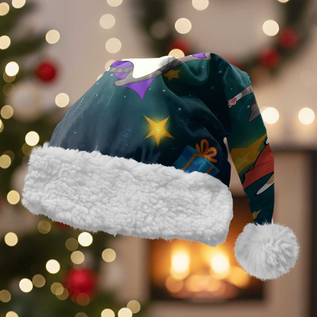 Cat Galaxy Christmas Santa Hat Xmas Holiday Patterns - Wonder Print Shop