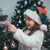 Cat Galaxy Christmas Santa Hat Xmas Holiday Patterns - Wonder Print Shop