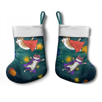 Cat Galaxy Christmas Stocking Xmas Holiday Patterns - Wonder Print Shop
