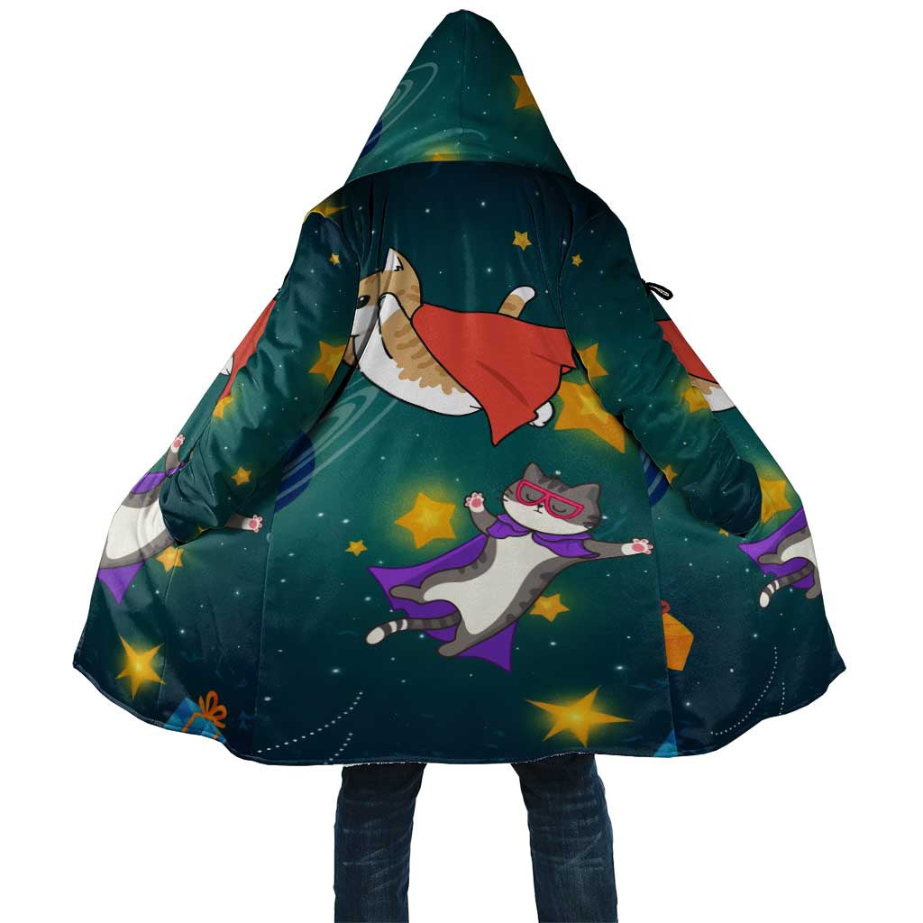 Cat Galaxy Christmas Cloak Xmas Holiday Patterns - Wonder Print Shop