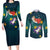 Cat Galaxy Christmas Couples Matching Long Sleeve Bodycon Dress and Long Sleeve Button Shirt Xmas Holiday Patterns - Wonder Print Shop