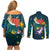 Cat Galaxy Christmas Couples Matching Off Shoulder Short Dress and Long Sleeve Button Shirt Xmas Holiday Patterns - Wonder Print Shop
