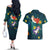 Cat Galaxy Christmas Couples Matching Off The Shoulder Long Sleeve Dress and Hawaiian Shirt Xmas Holiday Patterns - Wonder Print Shop