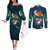 Cat Galaxy Christmas Couples Matching Off The Shoulder Long Sleeve Dress and Long Sleeve Button Shirt Xmas Holiday Patterns - Wonder Print Shop