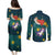 Cat Galaxy Christmas Couples Matching Puletasi and Long Sleeve Button Shirt Xmas Holiday Patterns - Wonder Print Shop