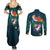 Cat Galaxy Christmas Couples Matching Summer Maxi Dress and Long Sleeve Button Shirt Xmas Holiday Patterns - Wonder Print Shop
