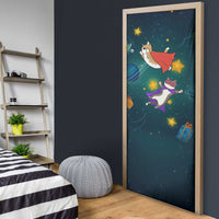 Cat Galaxy Christmas Door Cover Xmas Holiday Patterns - Wonder Print Shop
