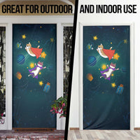 Cat Galaxy Christmas Door Cover Xmas Holiday Patterns - Wonder Print Shop