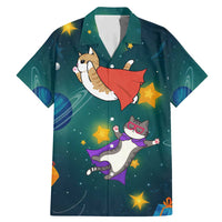 Cat Galaxy Christmas Family Matching Mermaid Dress and Hawaiian Shirt Xmas Holiday Patterns - Wonder Print Shop