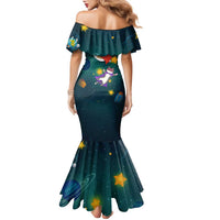 Cat Galaxy Christmas Family Matching Mermaid Dress and Hawaiian Shirt Xmas Holiday Patterns - Wonder Print Shop