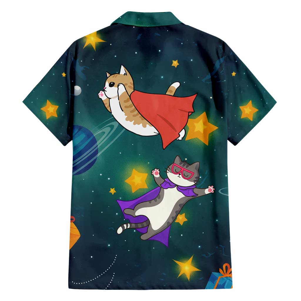 Cat Galaxy Christmas Family Matching Puletasi and Hawaiian Shirt Xmas Holiday Patterns - Wonder Print Shop