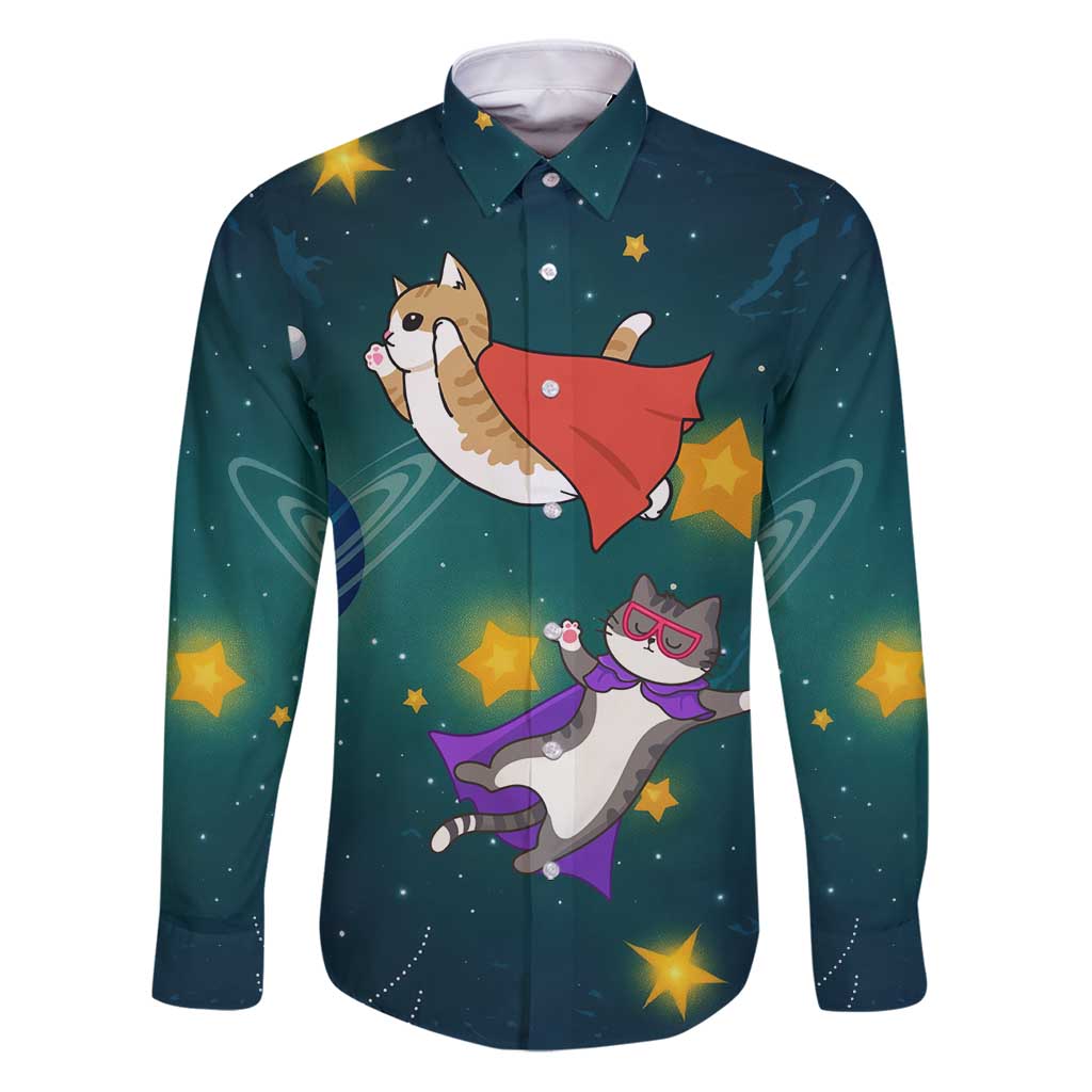 Cat Galaxy Christmas Family Matching Puletasi and Hawaiian Shirt Xmas Holiday Patterns - Wonder Print Shop