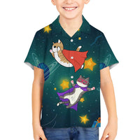 Cat Galaxy Christmas Family Matching Puletasi and Hawaiian Shirt Xmas Holiday Patterns - Wonder Print Shop
