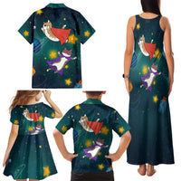 Cat Galaxy Christmas Family Matching Tank Maxi Dress and Hawaiian Shirt Xmas Holiday Patterns - Wonder Print Shop