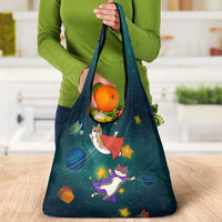 Cat Galaxy Christmas Grocery Bag Xmas Holiday Patterns - Wonder Print Shop