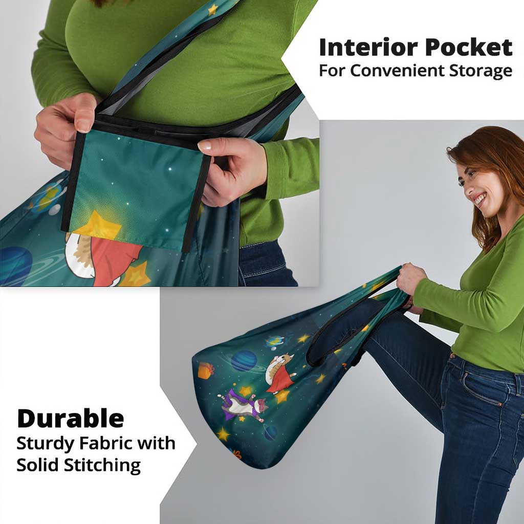 Cat Galaxy Christmas Grocery Bag Xmas Holiday Patterns - Wonder Print Shop