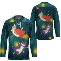 Cat Galaxy Christmas Hockey Jersey Xmas Holiday Patterns - Wonder Print Shop
