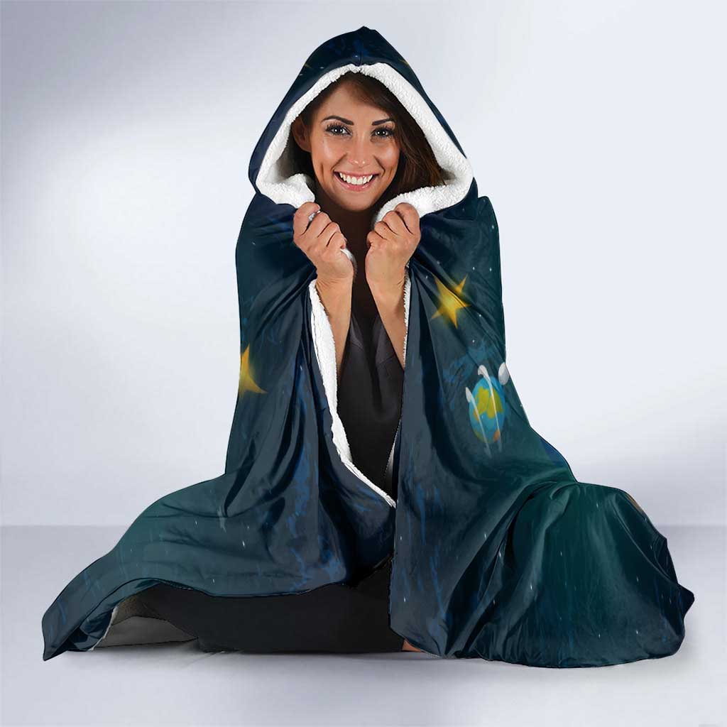 Cat Galaxy Christmas Hooded Blanket Xmas Holiday Patterns - Wonder Print Shop