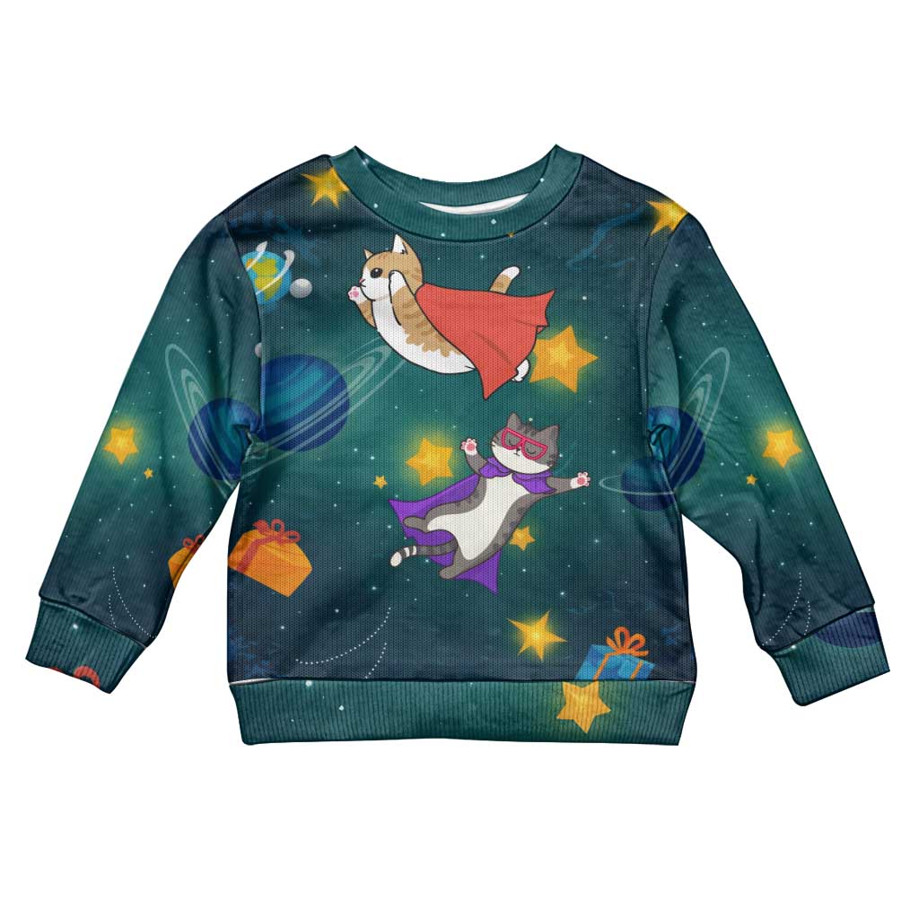 Cat Galaxy Christmas Kid Ugly Christmas Sweater Xmas Holiday Patterns - Wonder Print Shop