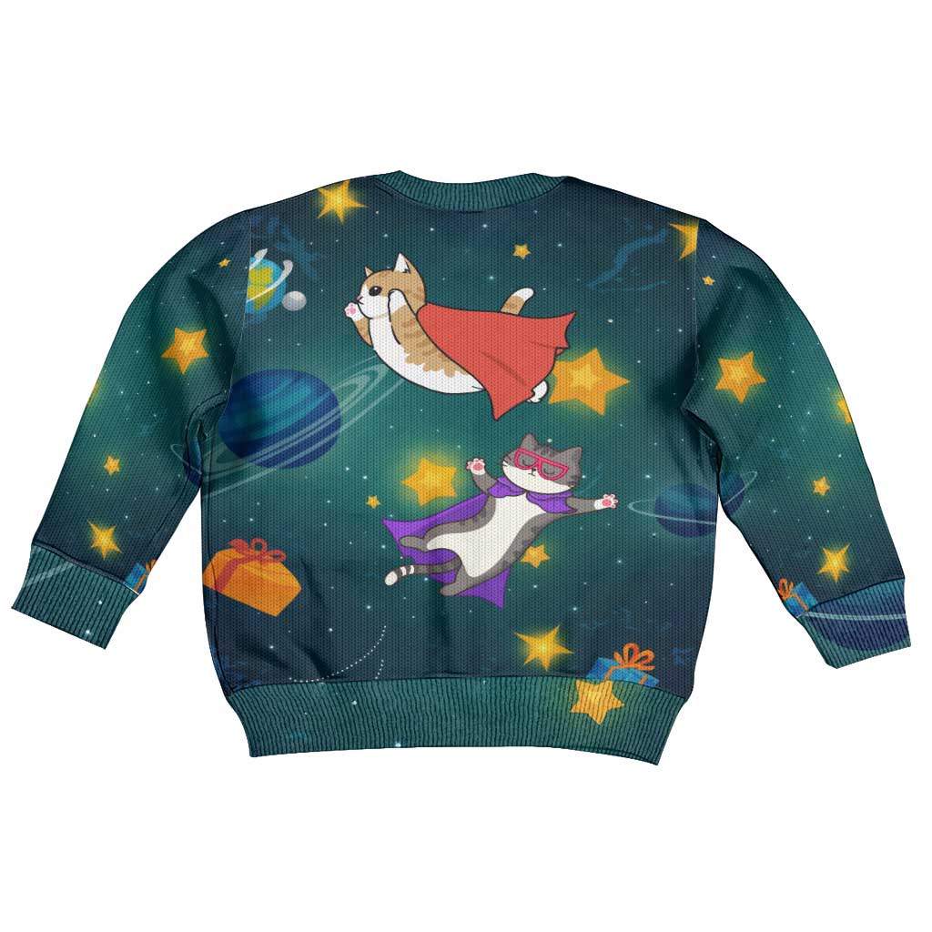Cat Galaxy Christmas Kid Ugly Christmas Sweater Xmas Holiday Patterns - Wonder Print Shop