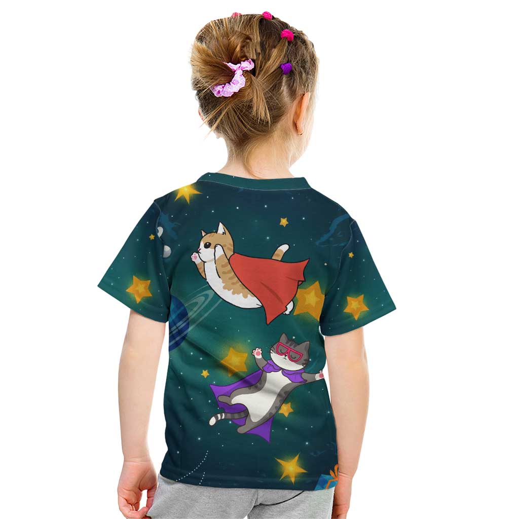 Cat Galaxy Christmas Kid T Shirt Xmas Holiday Patterns - Wonder Print Shop