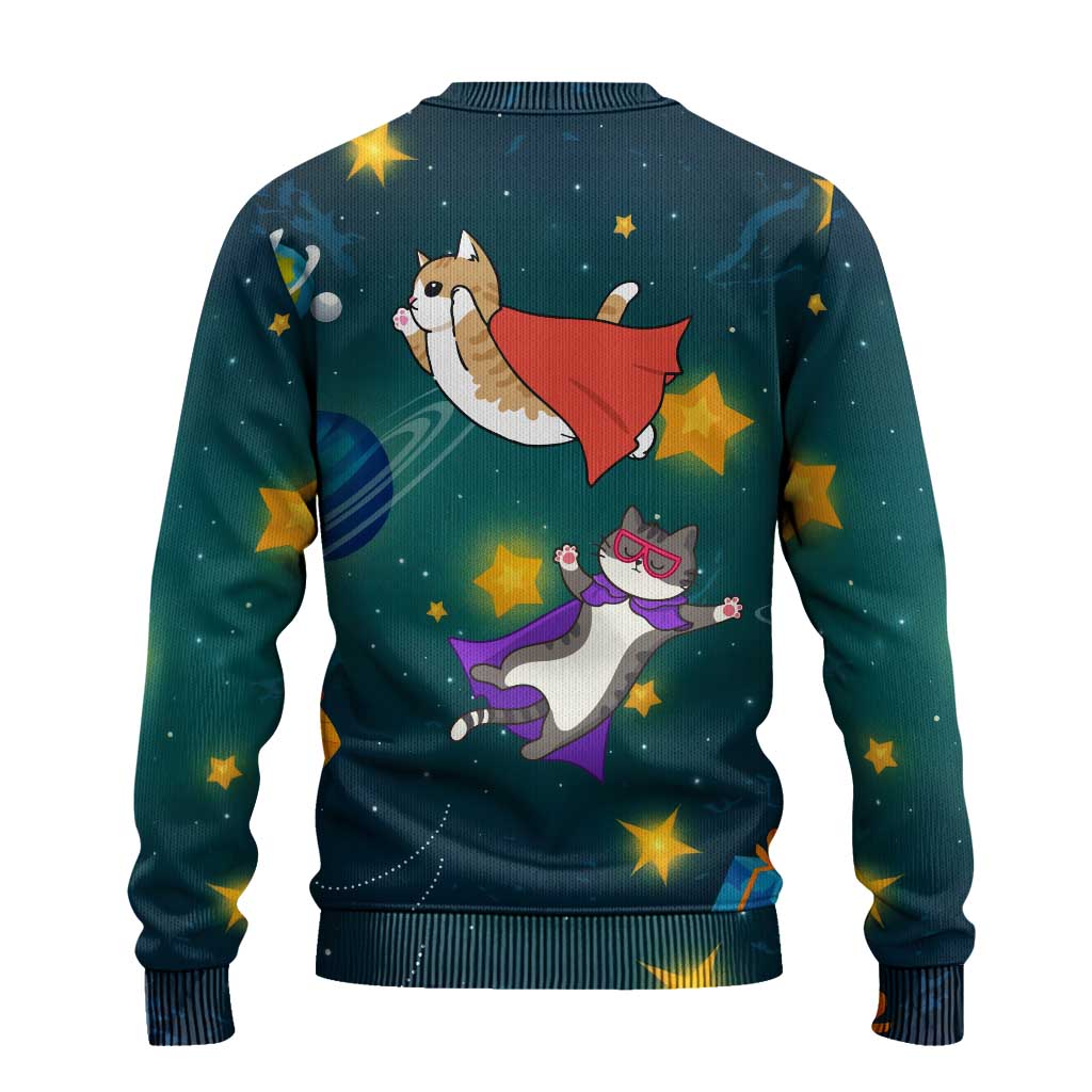 Cat Galaxy Christmas Ugly Christmas Sweater Xmas Holiday Patterns - Wonder Print Shop