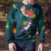 Cat Galaxy Christmas Ugly Christmas Sweater Xmas Holiday Patterns - Wonder Print Shop