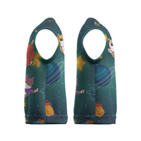 Cat Galaxy Christmas Knitted V-Neck Vest Xmas Holiday Patterns - Wonder Print Shop