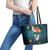 Cat Galaxy Christmas Leather Tote Bag Xmas Holiday Patterns - Wonder Print Shop
