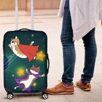 Cat Galaxy Christmas Luggage Cover Xmas Holiday Patterns - Wonder Print Shop