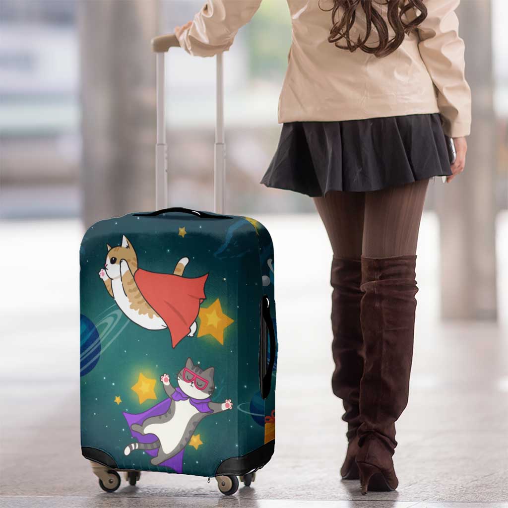Cat Galaxy Christmas Luggage Cover Xmas Holiday Patterns - Wonder Print Shop