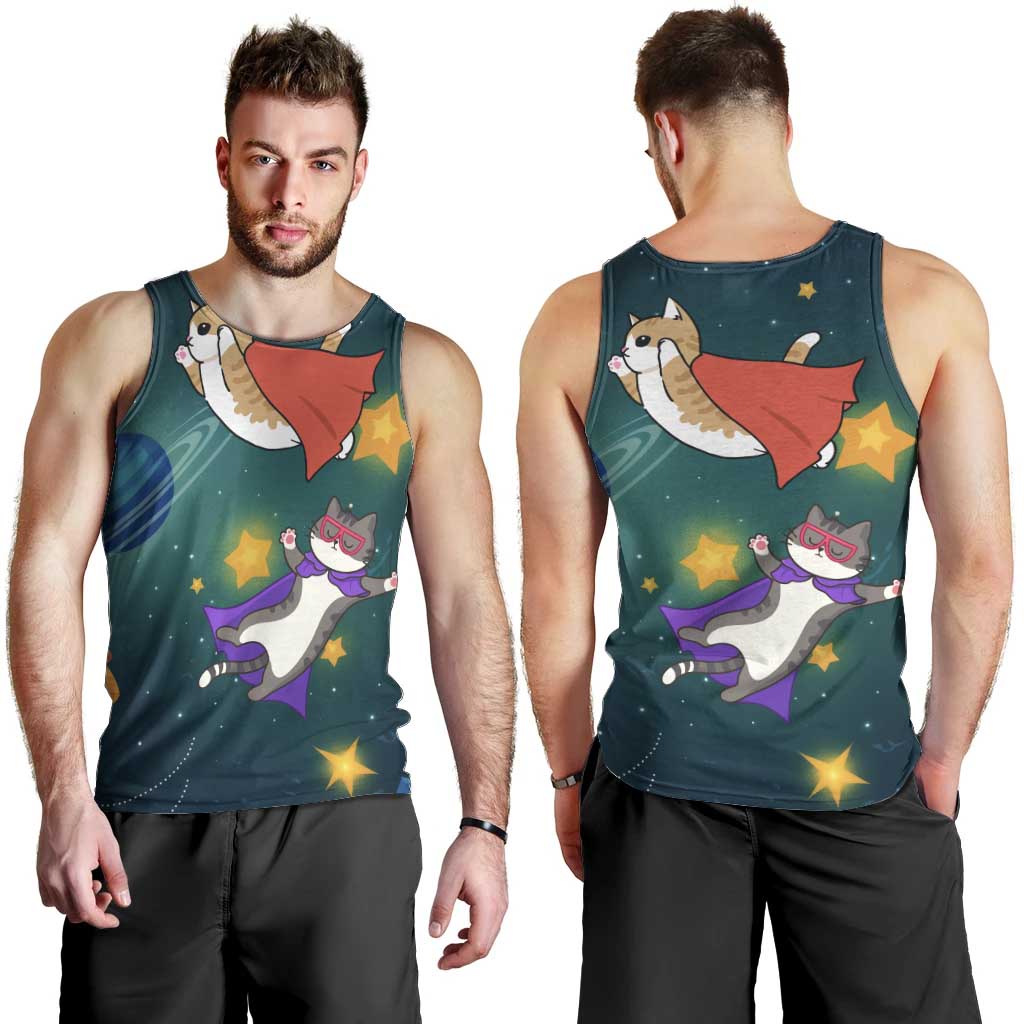 Cat Galaxy Christmas Men Tank Top Xmas Holiday Patterns - Wonder Print Shop