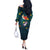Cat Galaxy Christmas Off The Shoulder Long Sleeve Dress Xmas Holiday Patterns - Wonder Print Shop