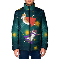 Cat Galaxy Christmas Padded Jacket Xmas Holiday Patterns - Wonder Print Shop