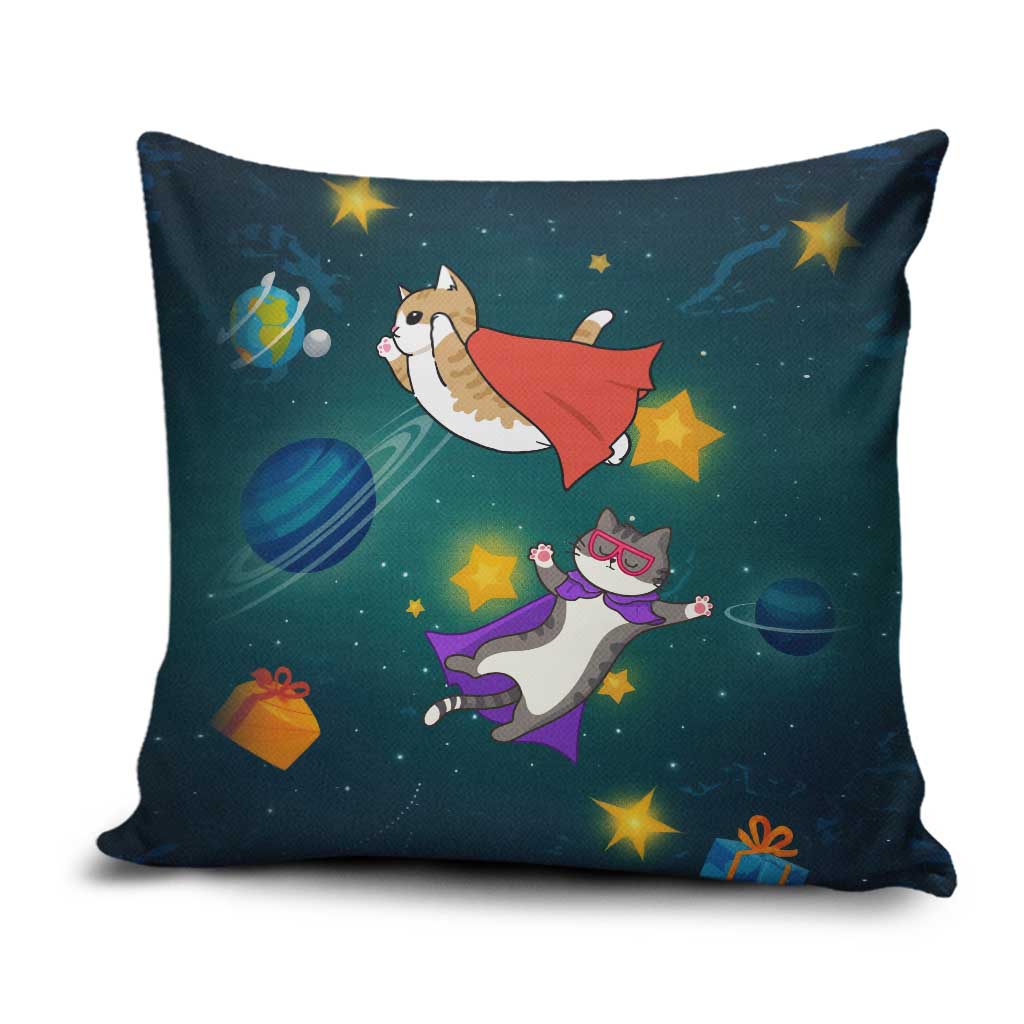 Cat Galaxy Christmas Pillow Cover Xmas Holiday Patterns - Wonder Print Shop