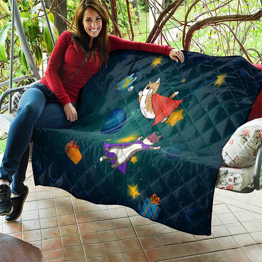 Cat Galaxy Christmas Quilt Xmas Holiday Patterns - Wonder Print Shop