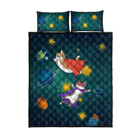 Cat Galaxy Christmas Quilt Bed Set Xmas Holiday Patterns - Wonder Print Shop