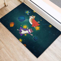 Cat Galaxy Christmas Rubber Doormat Xmas Holiday Patterns - Wonder Print Shop