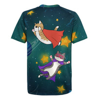 Cat Galaxy Christmas Rugby Jersey Xmas Holiday Patterns - Wonder Print Shop