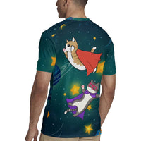 Cat Galaxy Christmas Rugby Jersey Xmas Holiday Patterns - Wonder Print Shop