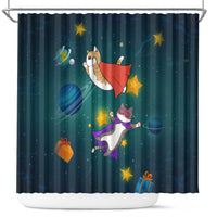 Cat Galaxy Christmas Shower Curtain Xmas Holiday Patterns - Wonder Print Shop