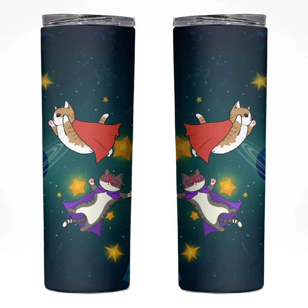 Cat Galaxy Christmas Skinny Tumbler Xmas Holiday Patterns - Wonder Print Shop