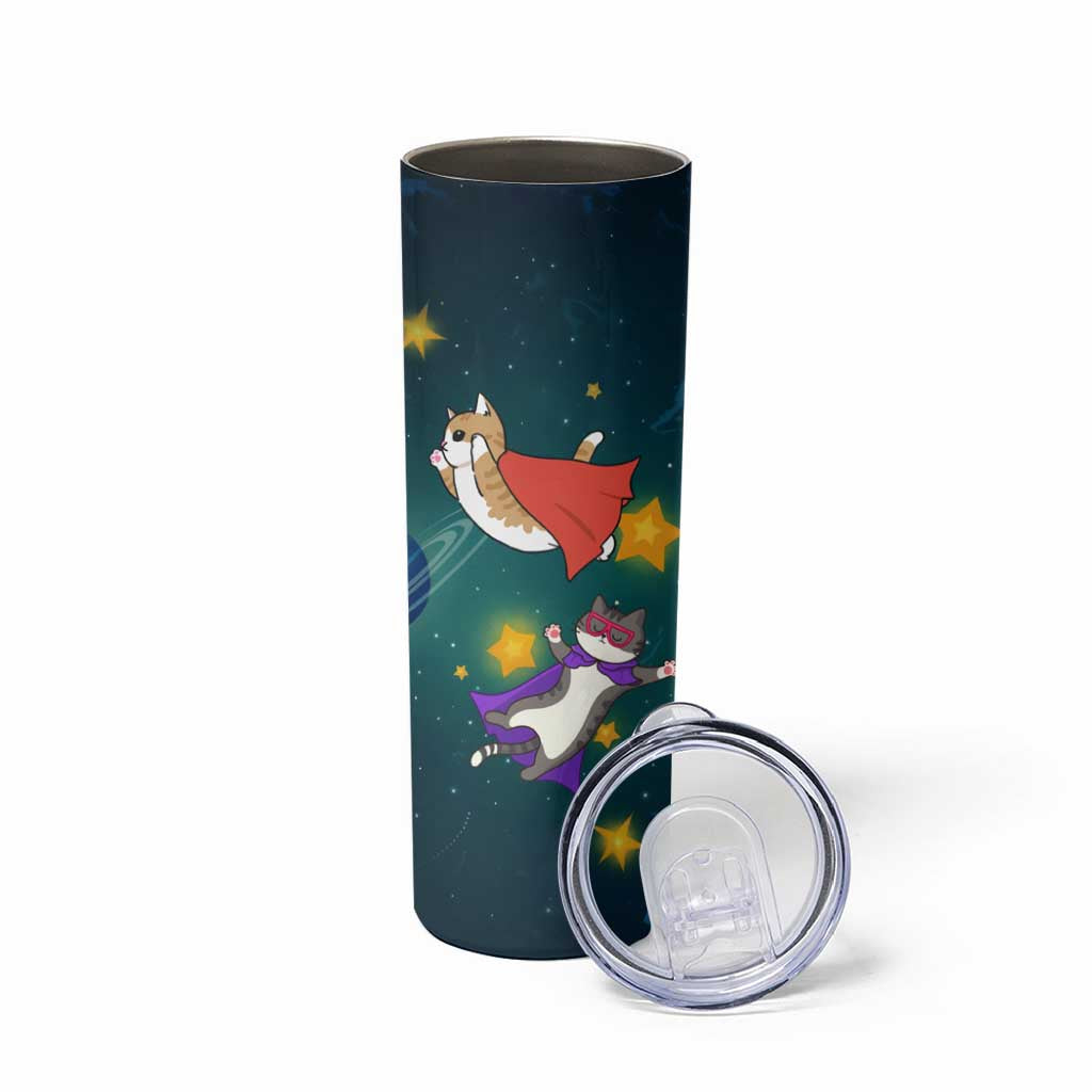 Cat Galaxy Christmas Skinny Tumbler Xmas Holiday Patterns - Wonder Print Shop