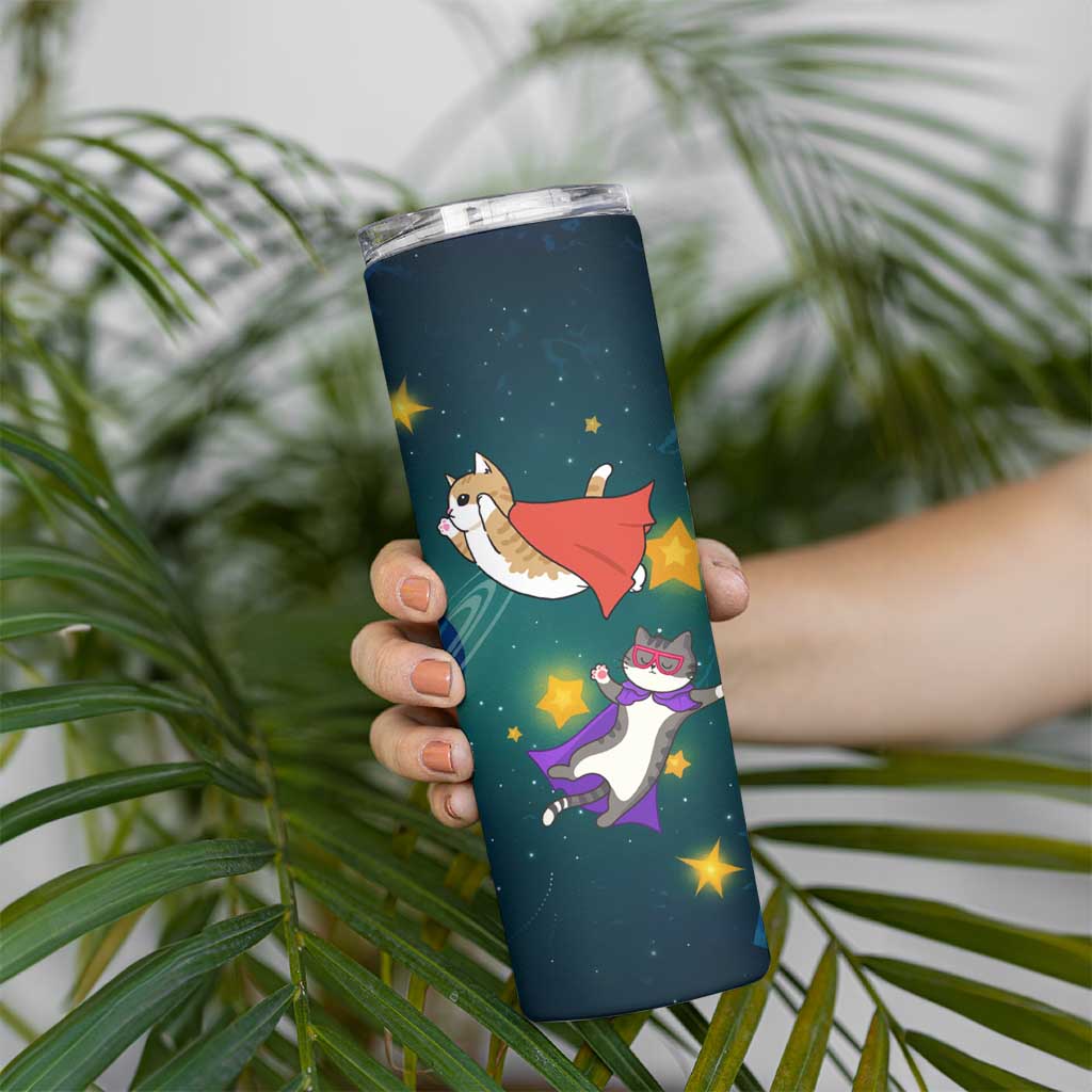 Cat Galaxy Christmas Skinny Tumbler Xmas Holiday Patterns - Wonder Print Shop
