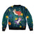 Cat Galaxy Christmas Sleeve Zip Bomber Jacket Xmas Holiday Patterns - Wonder Print Shop