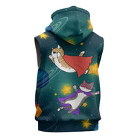 Cat Galaxy Christmas Sleeveless Hoodie Xmas Holiday Patterns - Wonder Print Shop