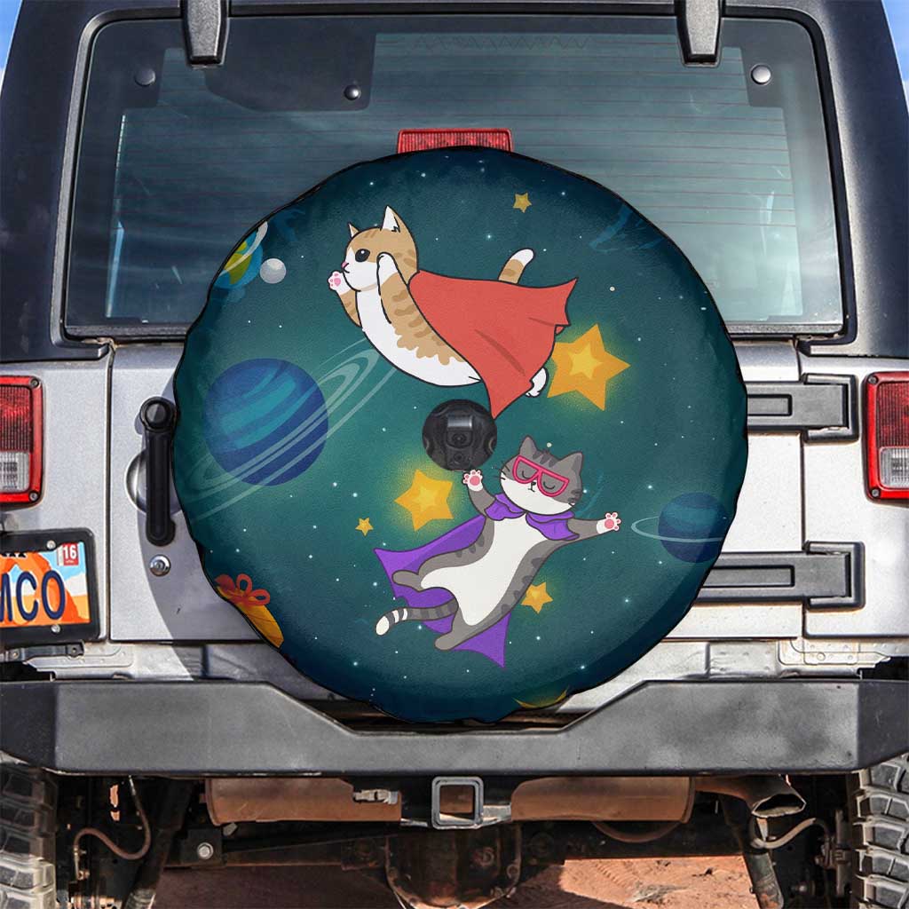 Cat Galaxy Christmas Spare Tire Cover Xmas Holiday Patterns - Wonder Print Shop